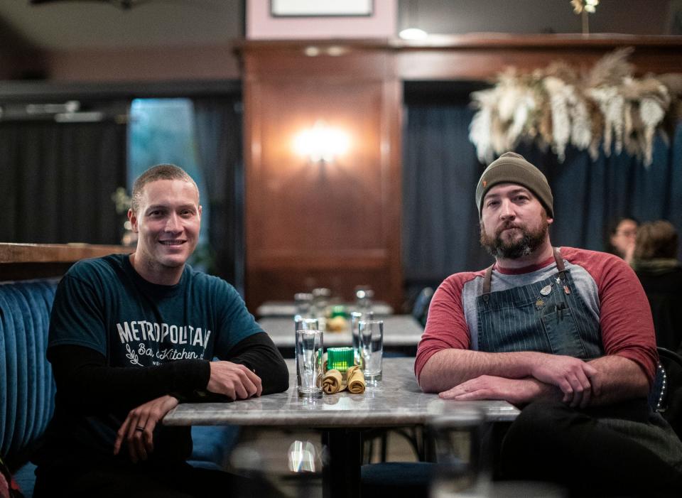 Co-owner Brendon Edwards right, and Ashley Price at the Metropolitan Kitchen in Detroit on Jan. 21, 2022.