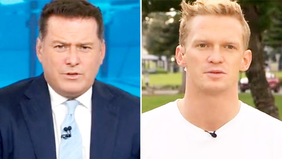 Cody Simpson, pictured here shutting down a question from Karl Stefanovic about his love life. 