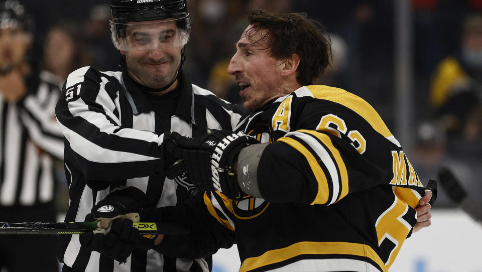 Brad Marchand has served four games of his six-game suspension. (Credit: Winslow Townson-USA TODAY Sports)