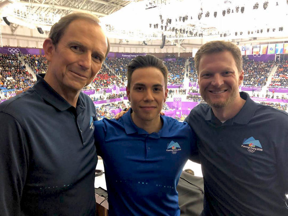 <p>apoloohno: Look who joins us in the madhouse tonight!! @dalejr hope you enjoyed short track @nascar on ice or is it Short Track on asphalt? #Olympics #shorttrack #Speed #Nascar (Photo via Instagram/apoloohno) </p>