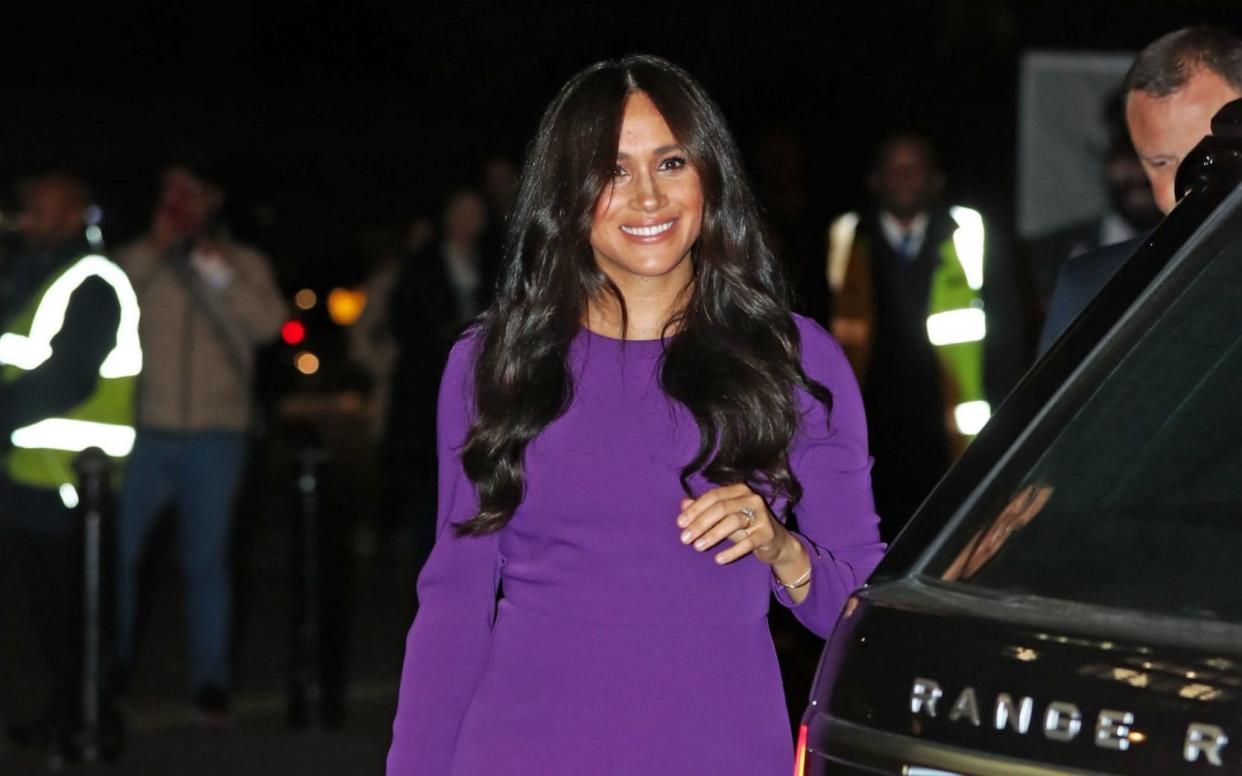 The Duchess of Sussex arrives at the Royal Albert Hall on Tuesday night - PA