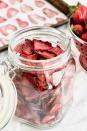 <p>Intensify that delicious strawberry flavour by popping those beauties in the oven! This'll be the kind of snack you'll be dreaming about all day before scoffing them down. </p><p>Get the <a href="https://feedthemwisely.com/oven-dried-strawberries" rel="nofollow noopener" target="_blank" data-ylk="slk:Oven Dried Strawberries;elm:context_link;itc:0;sec:content-canvas" class="link ">Oven Dried Strawberries</a> recipe. </p><p>Recipe from <a href="https://feedthemwisely.com/" rel="nofollow noopener" target="_blank" data-ylk="slk:Feed Them Wisely;elm:context_link;itc:0;sec:content-canvas" class="link ">Feed Them Wisely</a>. </p>