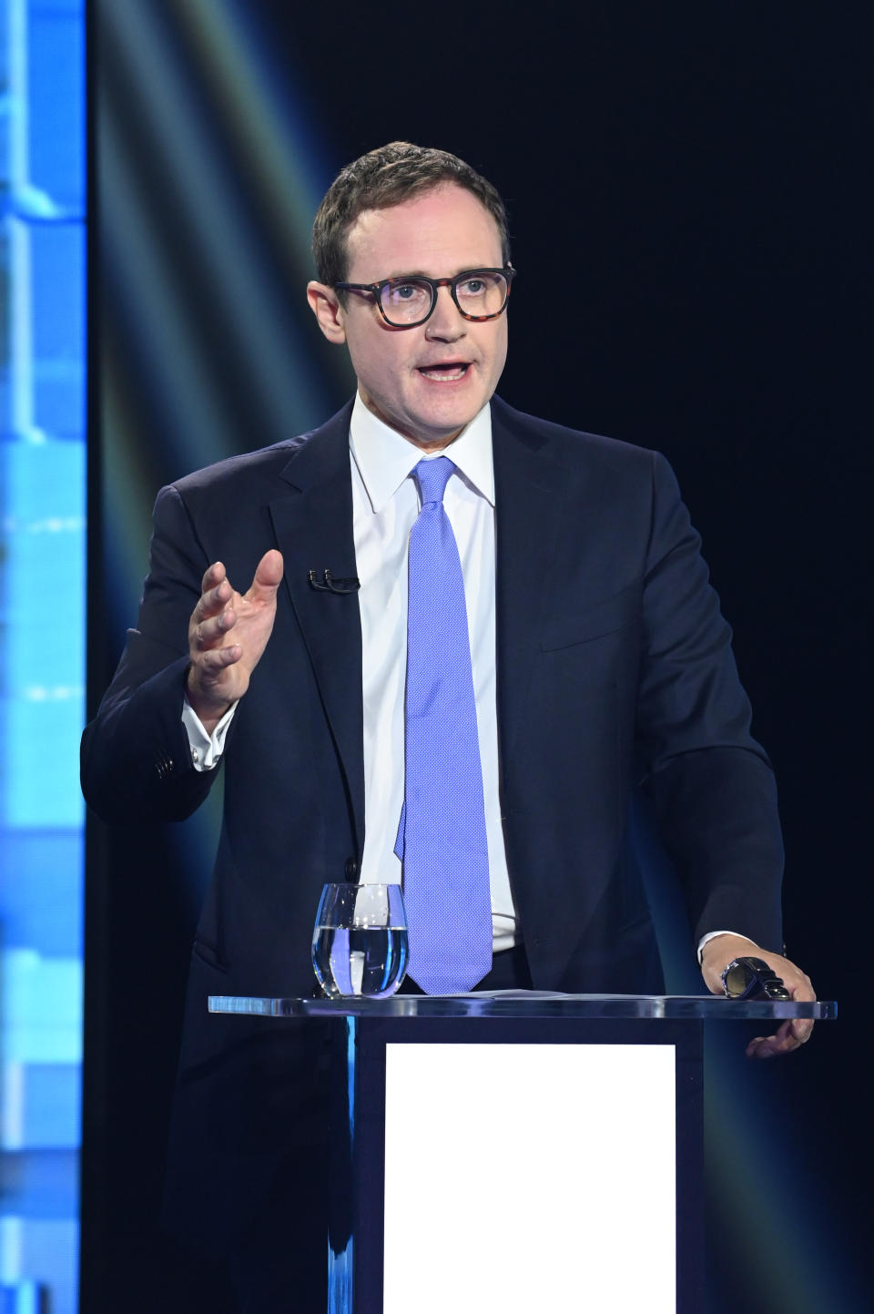 MANDATORY CREDIT REQUIRED: Jonathan Hordle/ITV Handout photo issued by ITV of Tom Tugendhat taking part in Britain's Next Prime Minister: The ITV Debate, a head-to-head debate between Conservative party leadership candidates. Picture date: Sunday July 17, 2022.