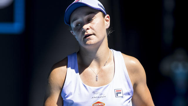Ash Barty, pictured here during her loss in the Australian Open quarter-finals.