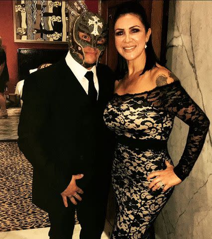 <p>Rey Mysterio Instagram</p> Rey Mysterio and his wife Angie Gutiérrez