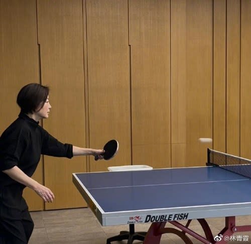 She took up table tennis too