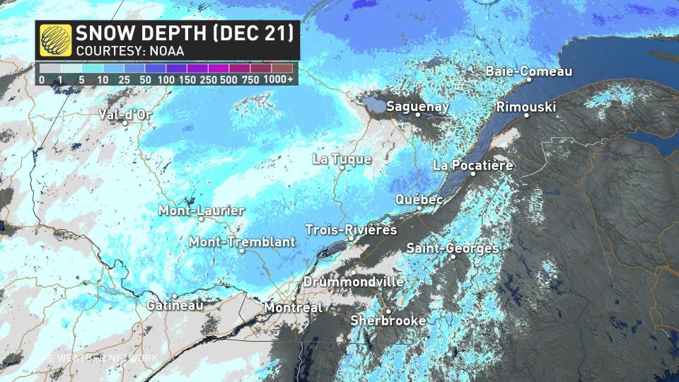 Quebec current snow depth
