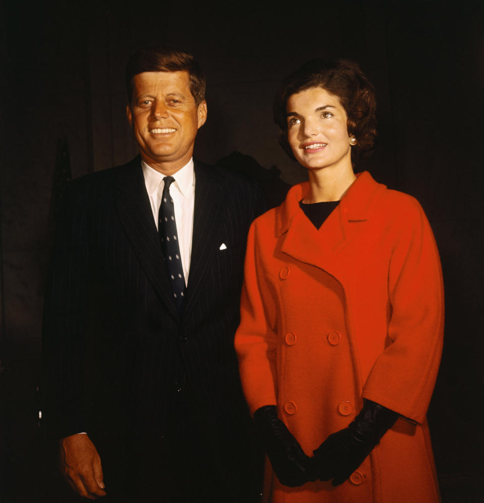 The Kennedys pose on the day he announced his presidential run.