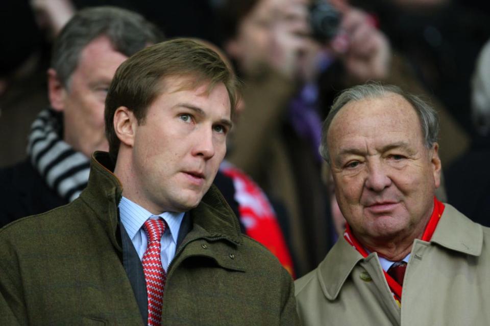 <div class="inline-image__caption"><p>Tom Hicks Jr. with his father Tom Hicks, co-owner of Liverpool FC. </p></div> <div class="inline-image__credit">Matthew Ashton/AMA/Getty</div>