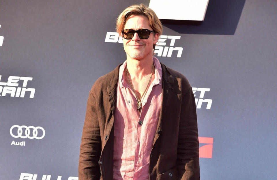 Brad Pitt said he wore a skirt to a ‘Bullet Train’ screening because we’re all going to die credit:Bang Showbiz