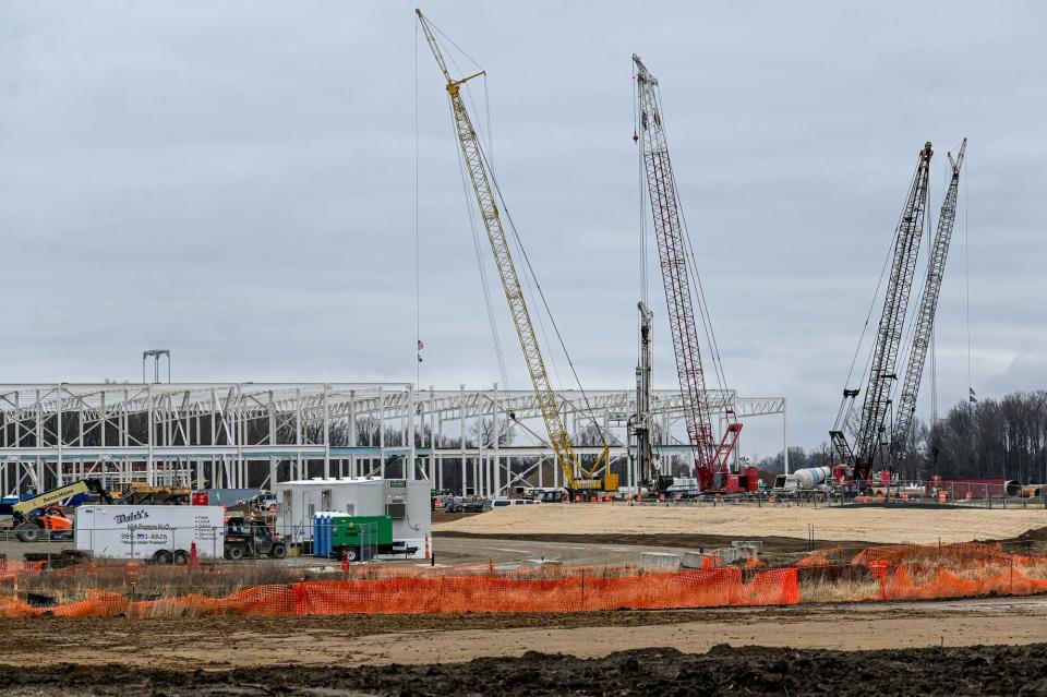 Ultium Cells battery cell manufacturing facility construction site on Monday, Dec. 12, 2022, in Delta Township.