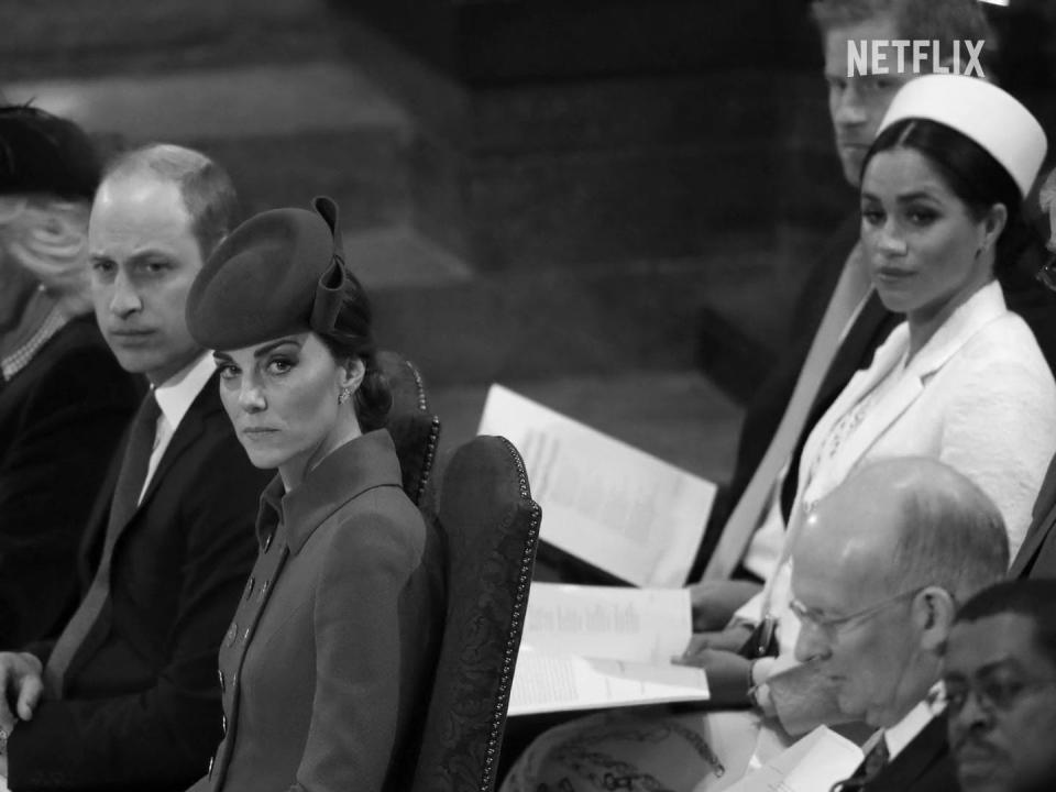 Prince William and Kate Middleton in the trailer for Netflix's "Meghan & Harry."