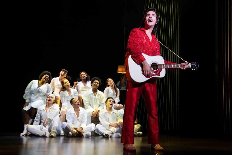 Nick Fradiani as Neil Diamond in the Broadway production of "A Beautiful Noise." The true story of the American rock icon will play on tour Oct. 8-27 to open the Playhouse Square 2024-'25 KeyBank Broadway Series.