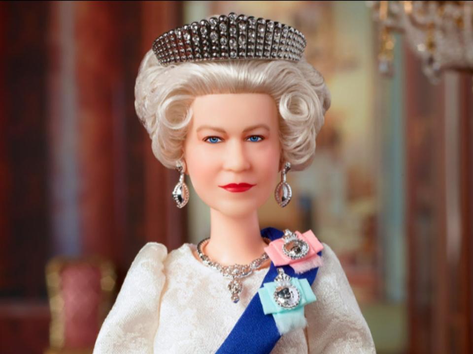 The Queen is also one of the famous figures rendered in Barbie-doll form. (Mattel)