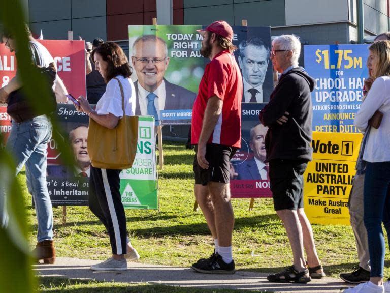 Polling stations have opened in eastern Australia in elections that are likely to deliver the nation's sixth prime minister in as many years.Opinion polls suggest the conservative Liberal Party-led coalition will lose its bid for a third three-year term and Scott Morrison will have had one of the shortest tenures as prime minister in the 118-year history of the Australian federation.Mr Morrison is the conservatives' third prime minister since they were first elected in 2013. He replaced Malcolm Turnbull in a leadership ballot of government colleagues in August.The centre-left Labor Party opposition under its leader Bill Shorten has been campaigning hard on more ambitious targets to reduce Australia's greenhouse gas emissions.Australia is the world's largest exporter of coal and liquid natural gas. It is also one of the world's worst carbon gas polluters per capita because of a heavy reliance on coal-fired electricity.As the driest continent after Antarctica, it is also particularly vulnerable to the impacts of climate change, such as wildfires and destructive storms.The government has committed Australia to reduce its emissions by 26 percent to 28 per cent below 2005 levels by 2030.Labor has promised a 45 per cent reduction in the same time frame.Mr Shorten, a 52-year-old former union leader, has also promised a range of reforms, including the government paying all the patients' costs for cancer treatment and a reduction of tax breaks for landlords.Mr Shorten predicts a Labor victory."I'm confident Labor will win tomorrow because we've got a positive plan for real change, to stop the chaos," Mr Shorten told reporters in Sydney on Friday.Mr Morrison, a 51-year-old former tourism marketer, said he had closed Labor's lead in opinion polls during the five-week campaign and predicted a close result."It's not the time to engage in Bill Shorten's big, risky project of big taxes and big spending," Mr Morrison told Nine Network television on Saturday from the island state of Tasmania, where he continued to campaign.Mr Morrison promises lower taxes and better economic management than Labor.An opinion poll published in The Australian newspaper on Saturday put Labor ahead of the conservatives 51.5 per cent to 48.5 per cent.The Newspoll-brand poll was based on a nationwide survey of 3,038 voters from Monday to Friday. It has a 1.8 percentage-point margin of error.Political analyst William Bowe said it was unclear how the greater support for Labor evident in polls would translate into seats.He said the conservatives had been "trying to plot a narrow path to victory" by targeting their campaigning on vulnerable Labor seats in Sydney, Tasmania and the Northern Territory.Neither the ruling coalition nor Labor holds a majority of seats in the House of Representatives, where parties need a majority to form a government.The government lost two seats and its single-seat majority in the lower chamber in blood-letting over the dumping of Mr Turnbull in the face of poor opinion polling.The government goes to the election holding 74 seats in the chamber that is expanding at this election from 150 seats to 151.Labor has 69 seats, with independents and minor parties holding the remainder.Both major parties are promising that whoever wins the election will remain prime minister until he next faces the voters' judgment.The parties have changed their rules to make the process of lawmakers replacing a prime minister more difficult.During Labor's last six years in office, the party replaced Prime Minister Kevin Rudd with his deputy Julia Gillard, then dumped her for Mr Rudd.Mr Morrison will vote in his Sydney seat on Saturday, and Mr Shorten will vote in his Melbourne seat.AP