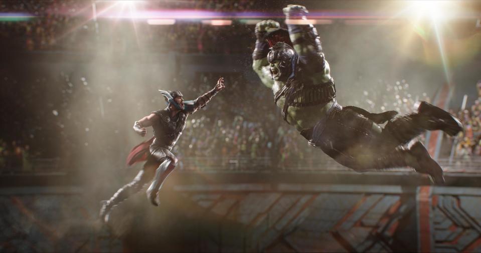 Thor vs. Hulk in <em>Thor: Ragnarok</em> (Photo: Marvel Studios)