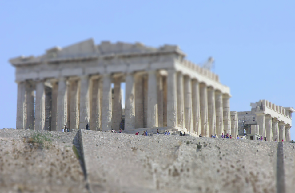 The Acropolis of Athens in Greece looks small enough to pick up.