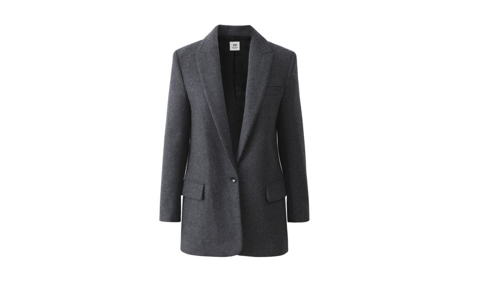 <p><i>Wool-blend blazer, $199, <a rel="nofollow noopener" href="http://www.hm.com/us/product/71892?article=71892-A#campaign=CAMP_LADIES_STUDIO-AW2017-WOMEN&shopOrigin=CA&webShopOrigin=CA" target="_blank" data-ylk="slk:hm.com.;elm:context_link;itc:0;sec:content-canvas" class="link ">hm.com.</a> (Photo courtesy of H&M) </i></p>