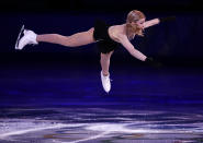 Gracie Gold of the United States performs during the figure skating exhibition gala at the Iceberg Skating Palace during the 2014 Winter Olympics, Saturday, Feb. 22, 2014, in Sochi, Russia. (AP Photo/Bernat Armangue)