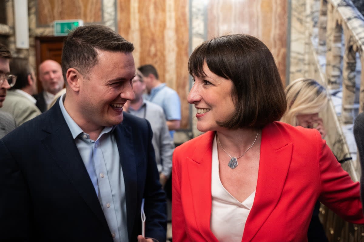 Wes Streeting and Rachel Reeves at The New Statesman’s summer drinks ( )