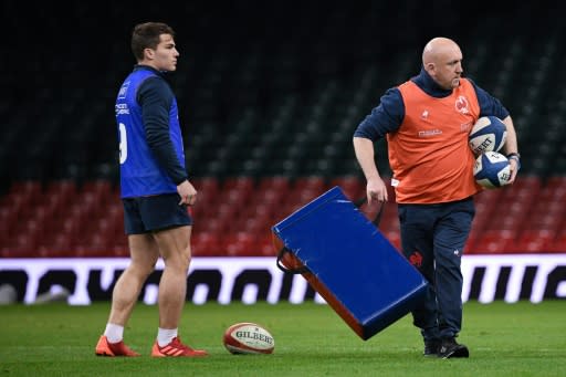 France's defence coach Shaun Edwards was on familiar ground during the captain's run but for young scrum half Antoine Dupont it will be his first international at the Principality stadium in Cardiff