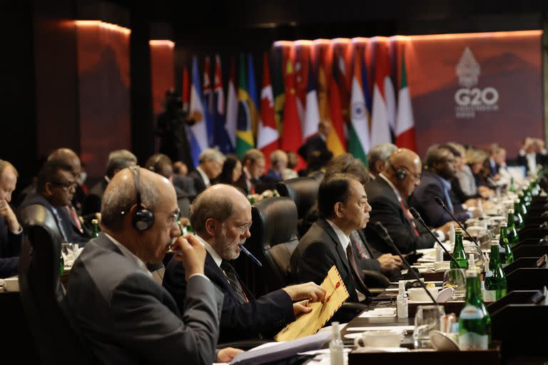 Los delegados del G20 en Nusa Dua, Bali, Indonesia (Willy Kurniawan/Pool Photo via AP)