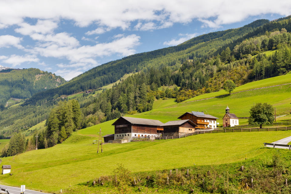 Alpine rural mountain landscape in Carinthia, Austria.