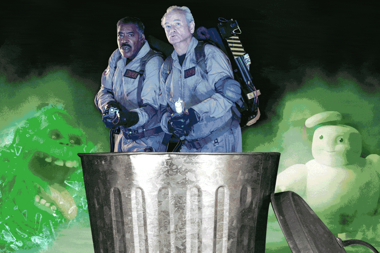 The Ghostbusters in a garbage can