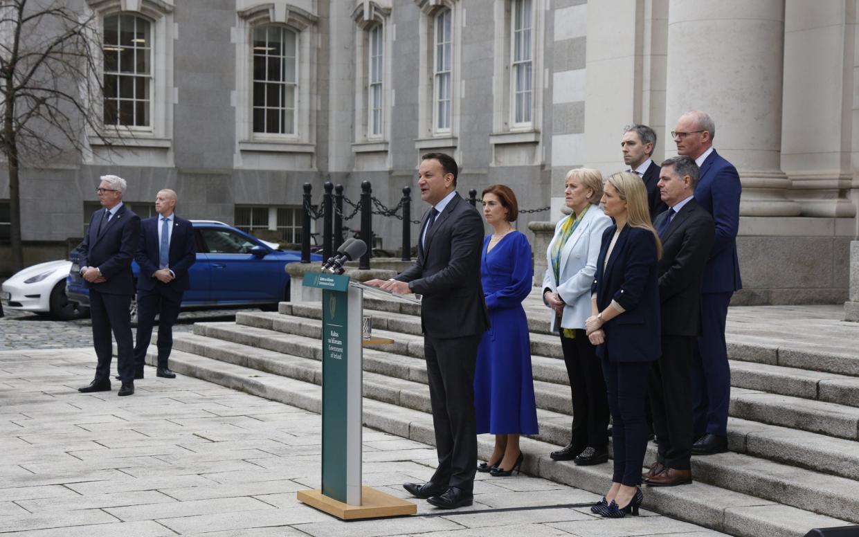 Leo Varadkar speaks to the media