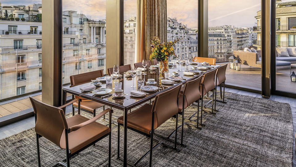 The penthouse dining room. - Credit: Tommy Picone/Bulgari Hotels