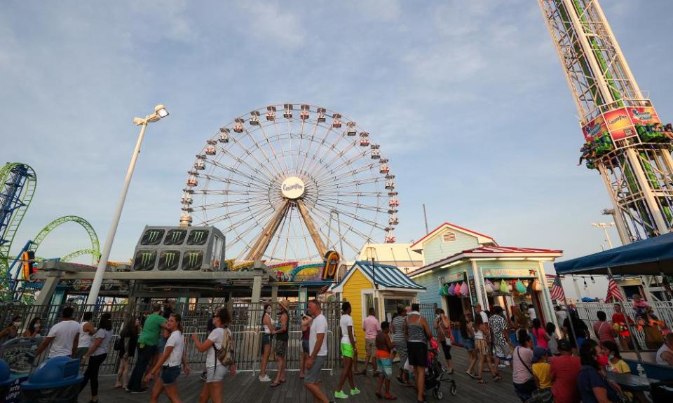 Seaside Heights beach boardwalk is packed despite the novel coronavirus pandemic in New Jersey.