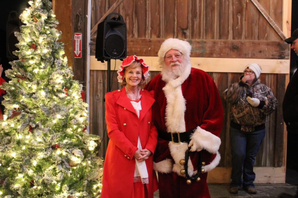 Santa and Mrs. Clause were at the opening of the Candy Cane Trail on Sunday in Ashland at Freer Field. The trail will be open until the end of December.