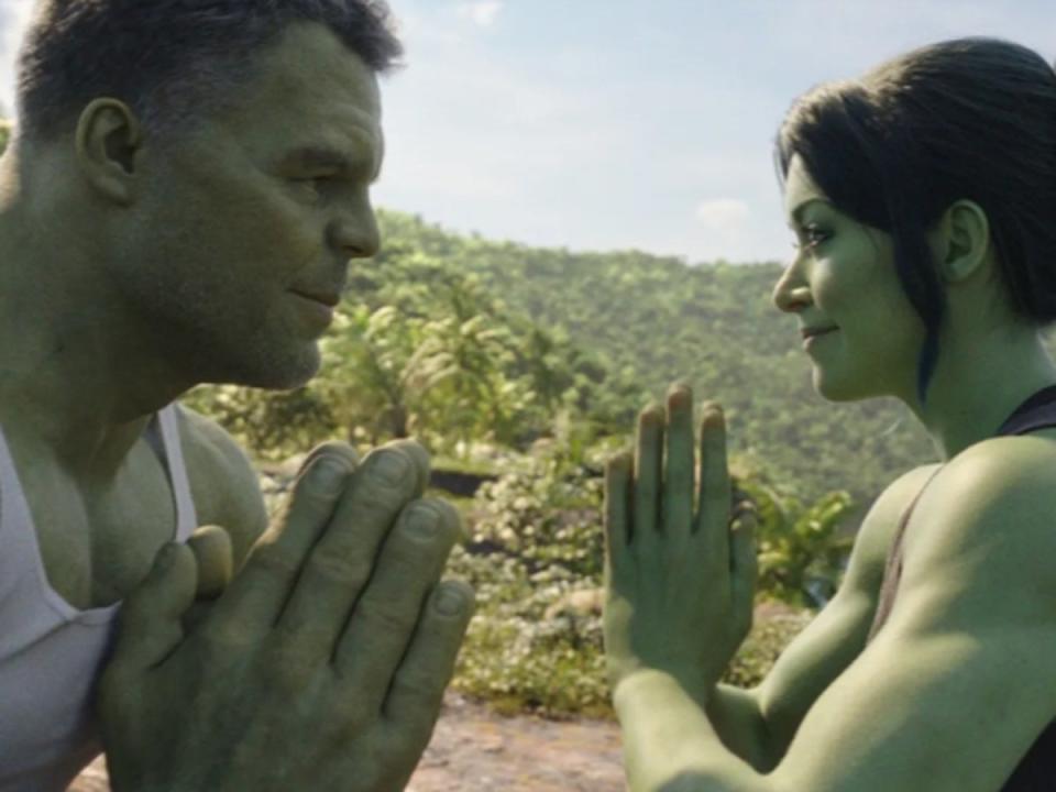 Mark Ruffalo and Tatiana Maslany in ‘She-Hulk: Attorney at Law’ (Disney Plus)
