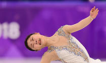 <p>South Korea’s Kim Hanul competes in the women’s single skating free skating of the figure skating event during the Pyeongchang 2018 Winter Olympic Games at the Gangneung Ice Arena in Gangneung on February 23, 2018. / AFP PHOTO / Roberto SCHMIDT </p>