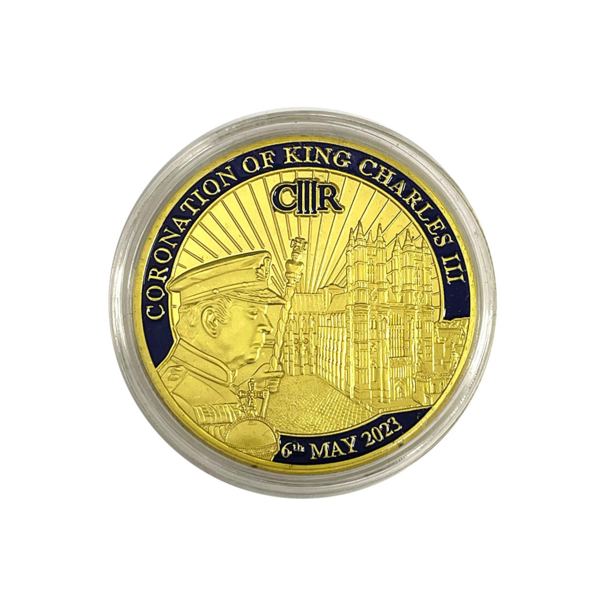 <p><a href="https://shop.westminster-abbey.org/gold-king-charles-iii-coronation-coin" rel="nofollow noopener" target="_blank" data-ylk="slk:Shop Now;elm:context_link;itc:0;sec:content-canvas" class="link rapid-noclick-resp">Shop Now</a></p><p>King Charles III Coronation Commemorative Coin</p><p>$6.99</p><p>westminster-abbey.org</p>