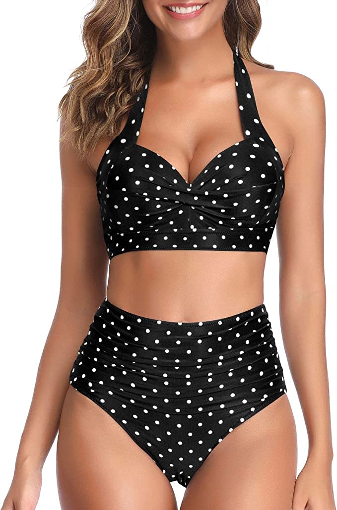 retro halter swimsuit