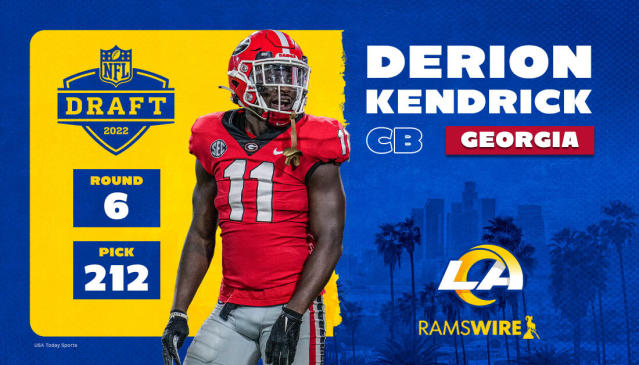 Rams select Georgia cornerback Derion Kendrick with 212th overall pick in  2022 NFL draft