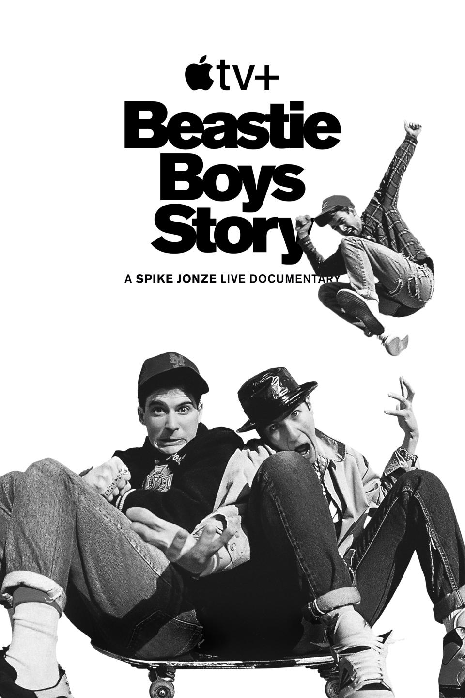 This image released by Apple TV Plus shows cover art for the documentary "Beastie Boys Story," about the iconic New York City group debuting Thursday on Apple TV Plus. (Apple TV Plus via AP)