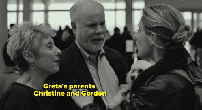 A still from frances ha with greta's parents christine and gordon