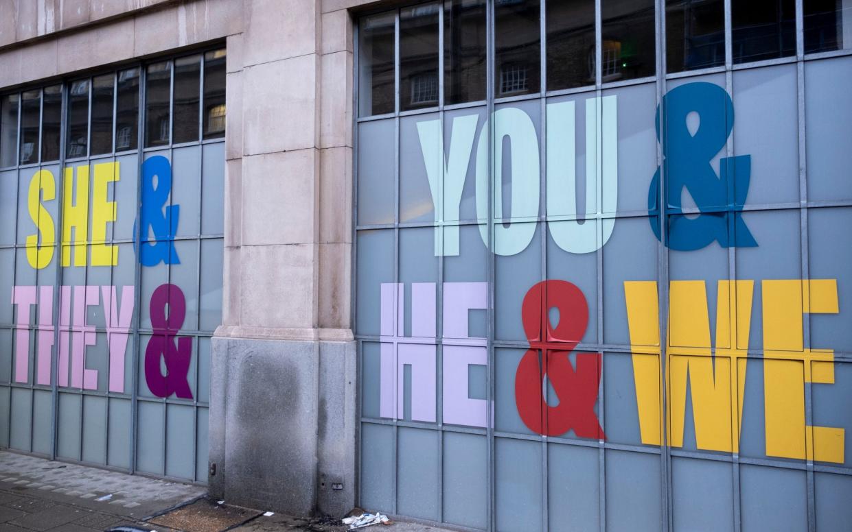 Pronouns on the Stonewall office in London