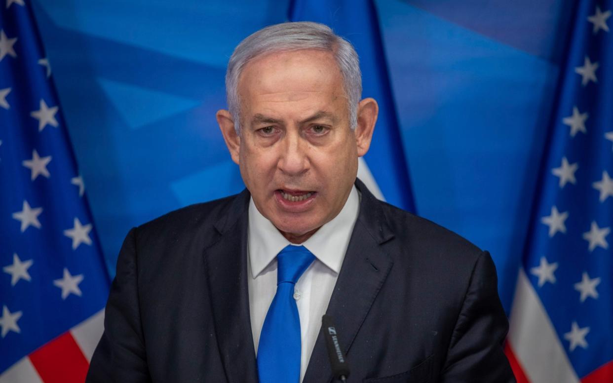 Israeli Prime Minister Benjamin Netanyahu speaks  - Emil Salman /Pool Haaretz 