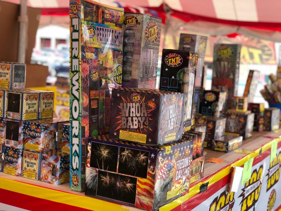 Fireworks are displayed at TNT Fireworks on Madison Street on June 29, 2020.