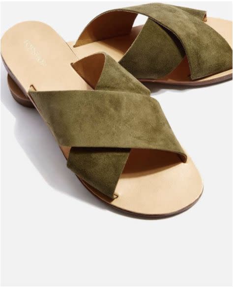 Buy the <a href="http://shop.nordstrom.com/s/topshop-hawaii-crisscross-sandal-women/4624516?origin=category-personalizedsort&amp;fashioncolor=GREEN%20LEATHER" target="_blank">Topshop "Hawaii Crisscross"</a> sandal for $35