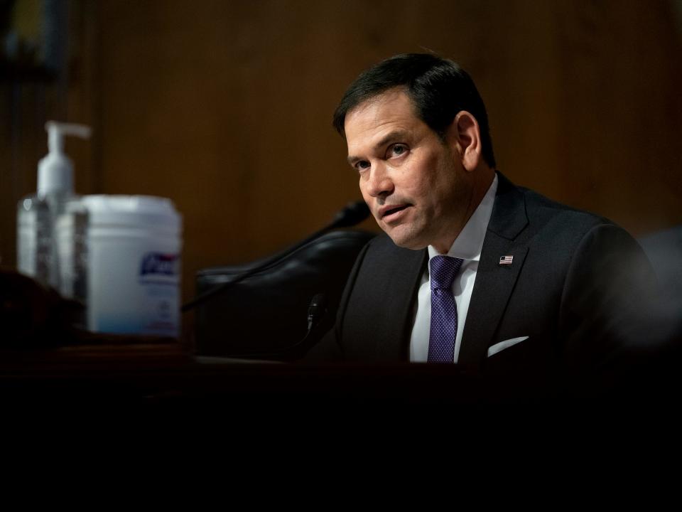 Senator Marco Rubio (R-FL) speaks during a Senate Appropriations Subcommittee hearing May 26, 2021 on Capitol Hill in Washington, D.C. The committee will hear testimony about the NIH FY22 budget and the current state of medical research.