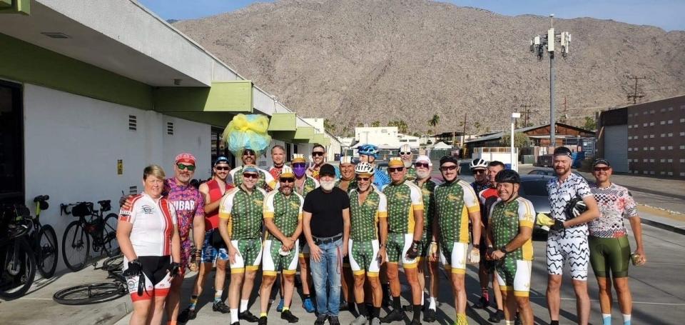 A group photo of the Desert Roadrunners who will be participating in the AIDS/LifeCycle ride.