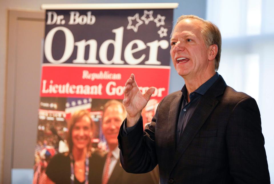 Former Missouri State Sen. Bob Onder announced his candidacy for lieutenant governor on Tuesday, Dec. 12, 2023 in Springfield.