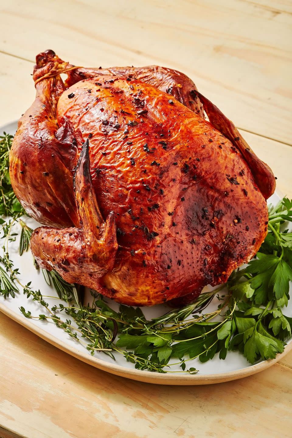 <p>Turkeys are large, but they don't have to be intimidating. It's all in the prep work and a proper brine will set you up for success. A dry brine takes a little bit of forethought but not that much extra work and you'll end up with a turkey that's juicy, flavourful, and has extra crispy skin. </p><p>Get the <a href="https://www.delish.com/uk/cooking/recipes/a29708864/how-to-dry-brine-turkey-recipe/" rel="nofollow noopener" target="_blank" data-ylk="slk:Dry Brine Turkey;elm:context_link;itc:0;sec:content-canvas" class="link ">Dry Brine Turkey</a> recipe.</p>
