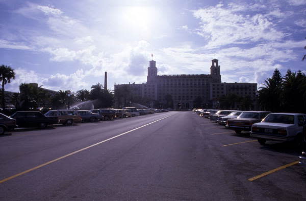 The road to The Breakers in Palm Beach looked much different in 1969, without the now-instantly recognizable palms lining the way.