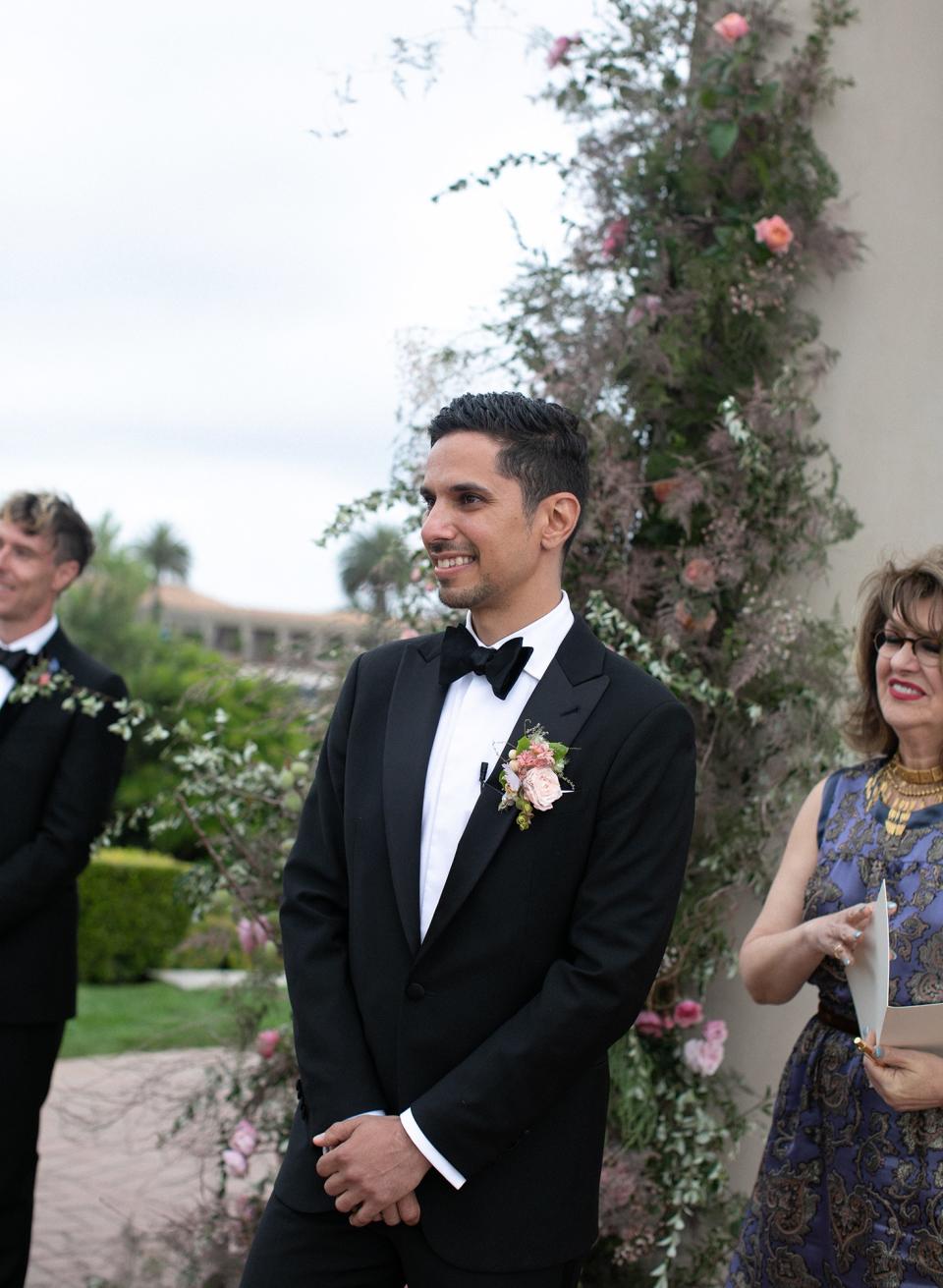 My sweet, almost husband, watching me as I walk toward him.