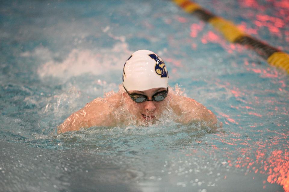 Big North Freedom Swimming Championships at Hackensack High School on Thursday, February 3, 2022. Christopher Jackson, of Hackensack, in the boys 200 yard IM.  